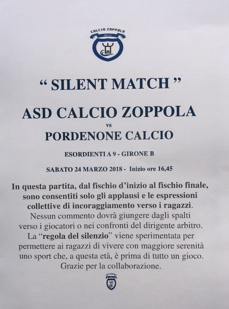 partita del silenzio calcio