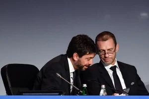 Andrea Agnelli e Aleksander Ceferin, scontro Superlega europea